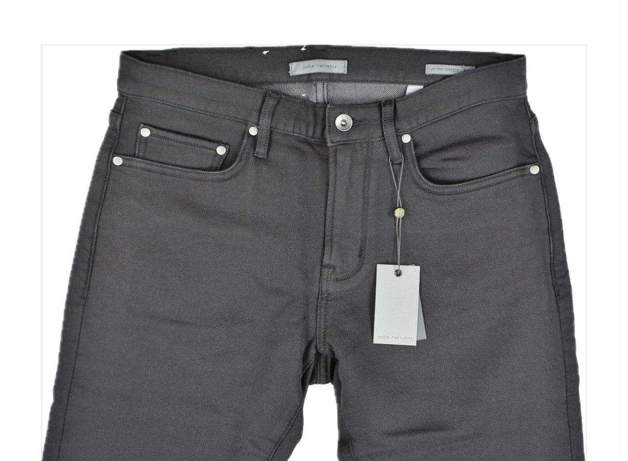 John Varvatos Men's Black French Terry Tapered Jeans 30 NEW $428 Z704Z1-EBTA
