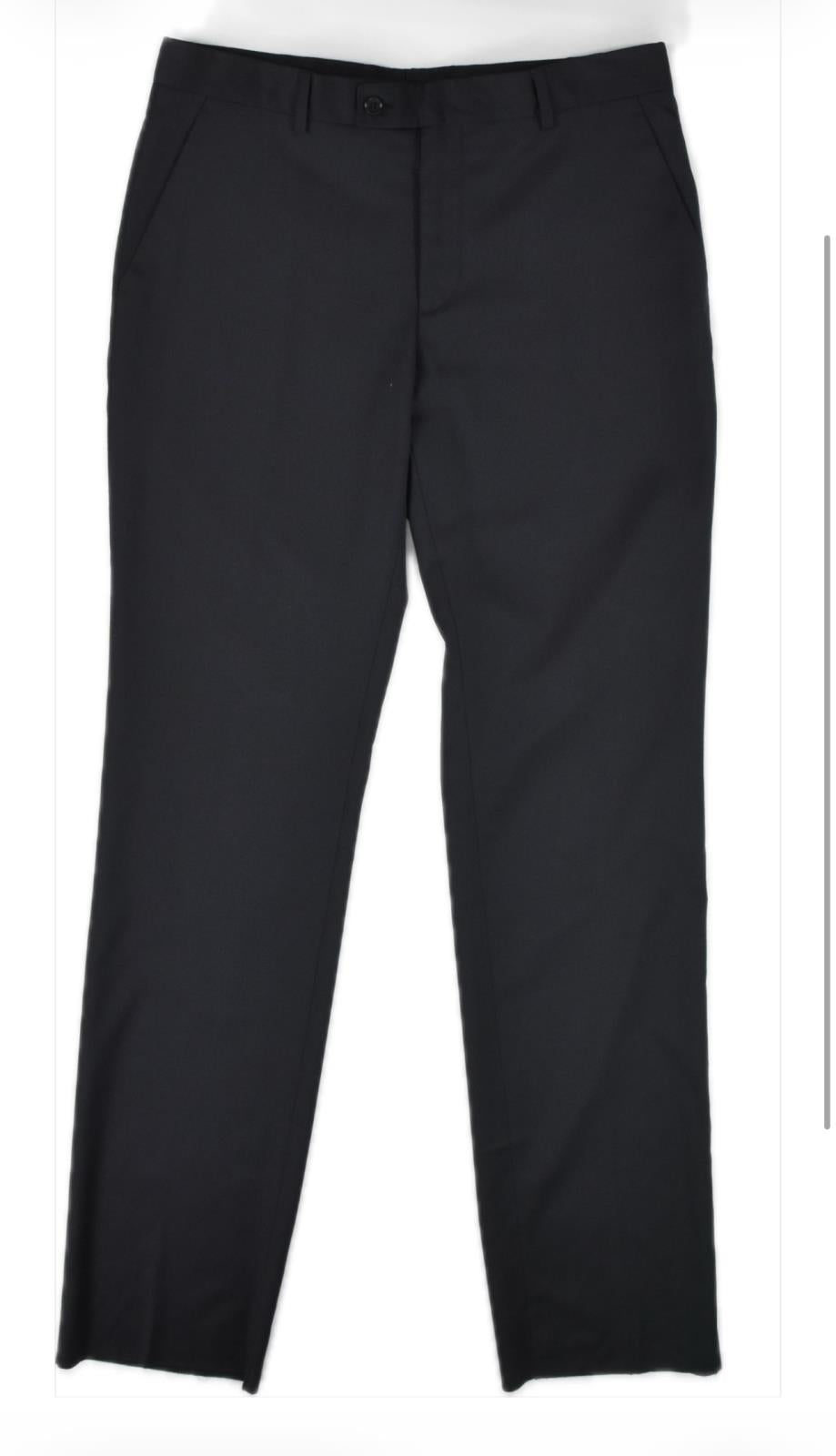 John Varvatos Men's Black Wool Flat Front Dress Pants 32 New Imperfect