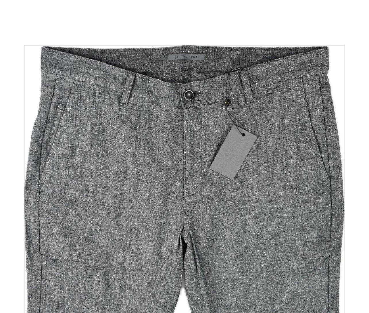John Varvatos Men's Gray Linen Blend 5-Pocket Pants 33 New $298 J29302