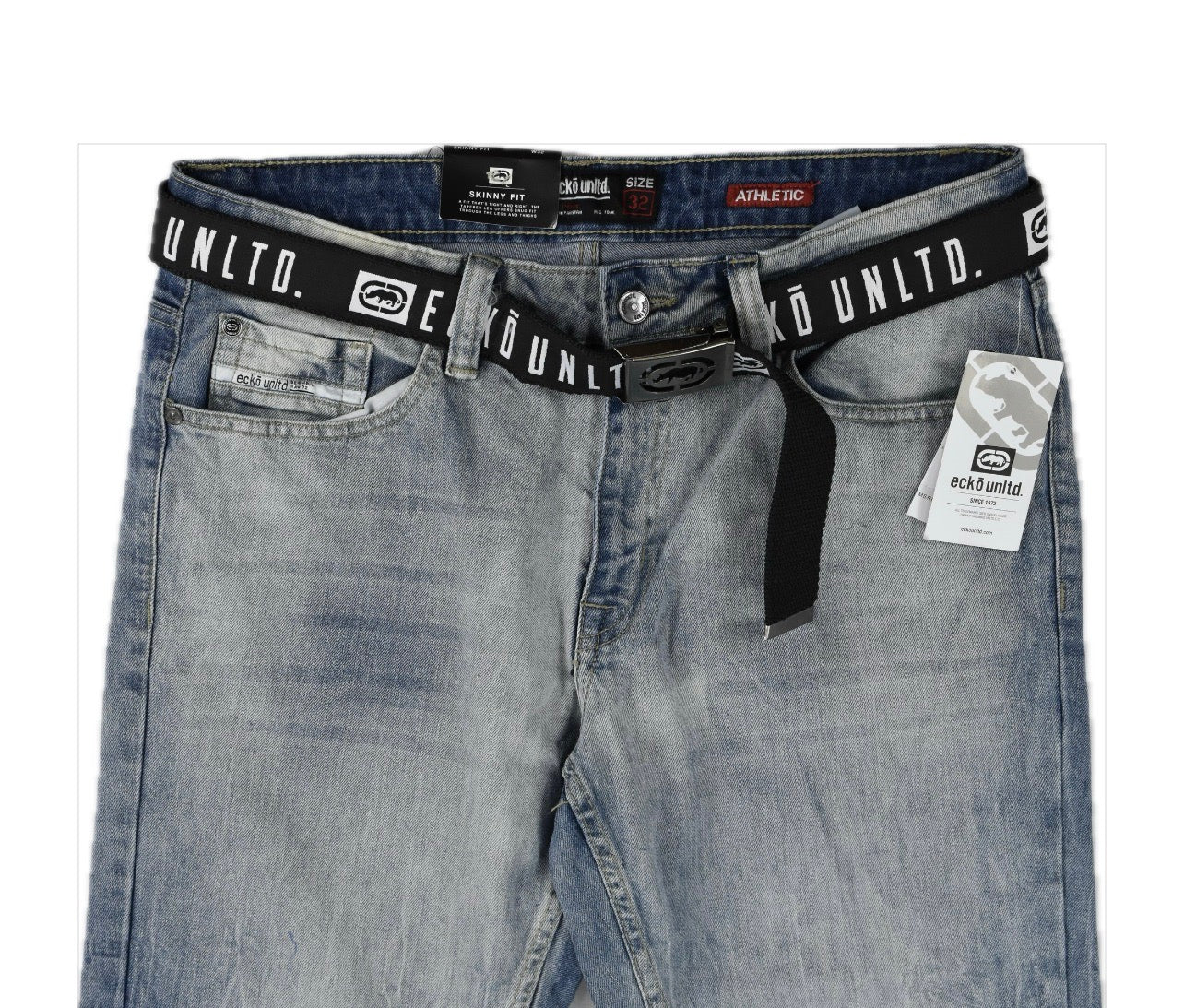Ecko Unlimited Men's Skinny Fit Jeans 32 NEW $50 BELT INCLUDED  EO39J24