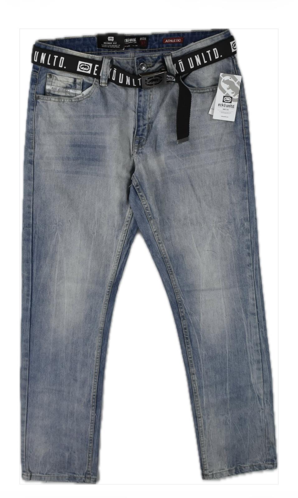 Ecko Unlimited Men's Skinny Fit Jeans 32 NEW $50 BELT INCLUDED  EO39J24