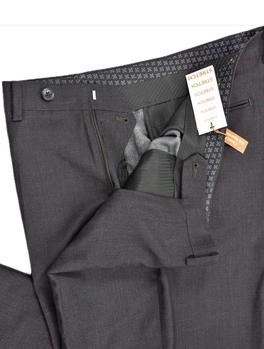 Tallia Men's Burgundy Black MICRO CHECK Regular Fit Dress Pants 38 X 30 NEW $175