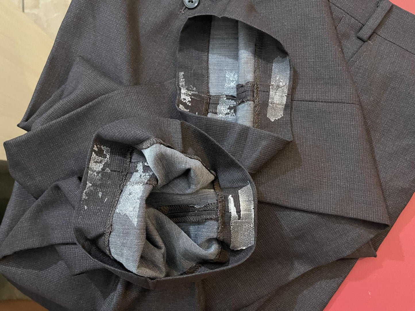 Tallia Men's Burgundy Black MICRO CHECK Regular Fit Dress Pants 38 X 30 NEW $175