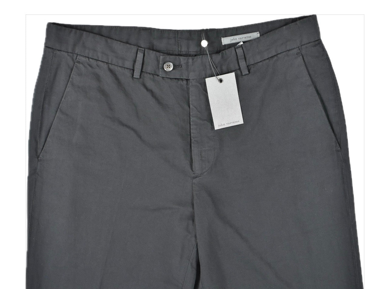 John Varvatos Mens Linen Cotton Black Chino Pants 32 NEW $298 P344P1 AQIA