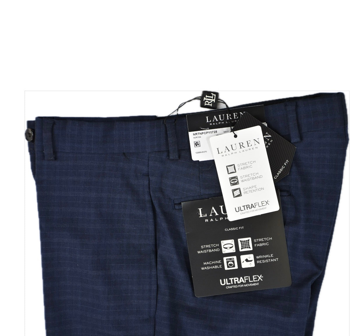 Lauren Ralph Lauren Men's Navy Classic Fit Pants 38 X 34 NEW $95 NRTNPCPY0728