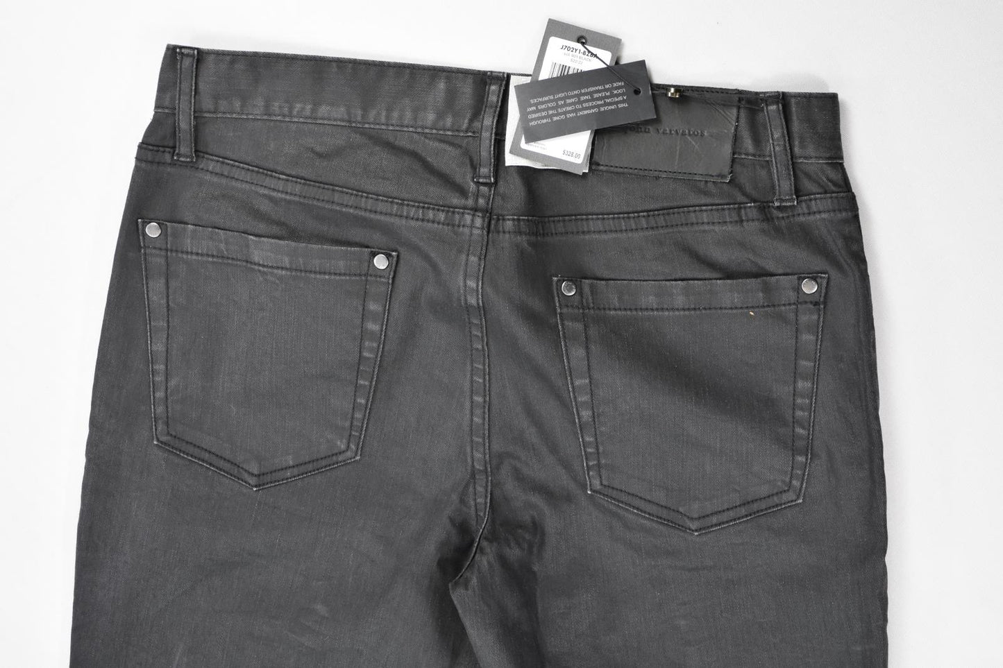 John Varvatos Mens Slim Coated Black Jeans 30   $368 J702Y1 -BZBA