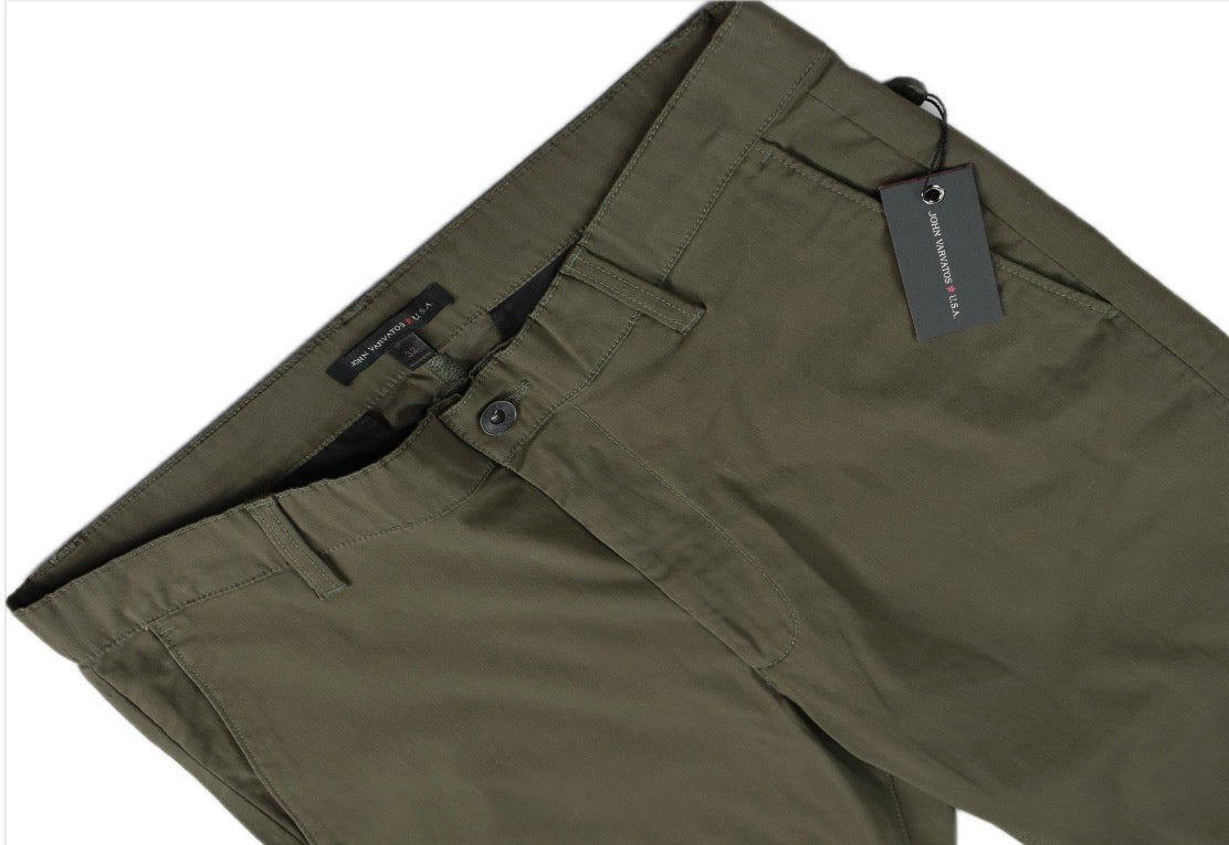 John Varvatos LENNY SKINNY CHINO Olive Pants $168  P953V1B  -BFME