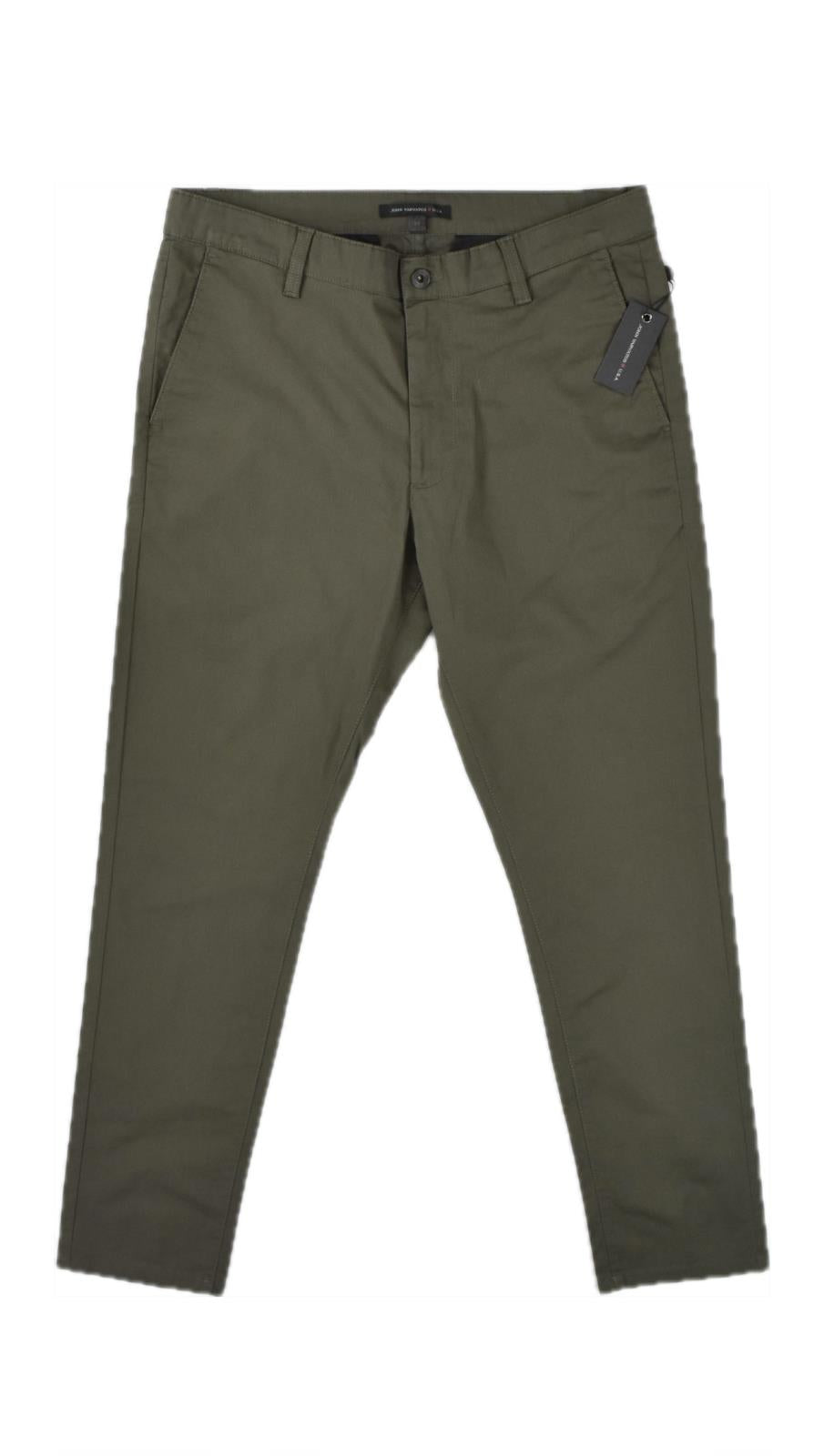 John Varvatos LENNY SKINNY CHINO Olive Pants $168  P953V1B  -BFME