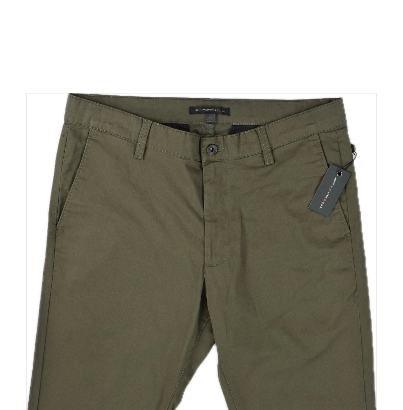 John Varvatos LENNY SKINNY CHINO Olive Pants $168  P953V1B  -BFME