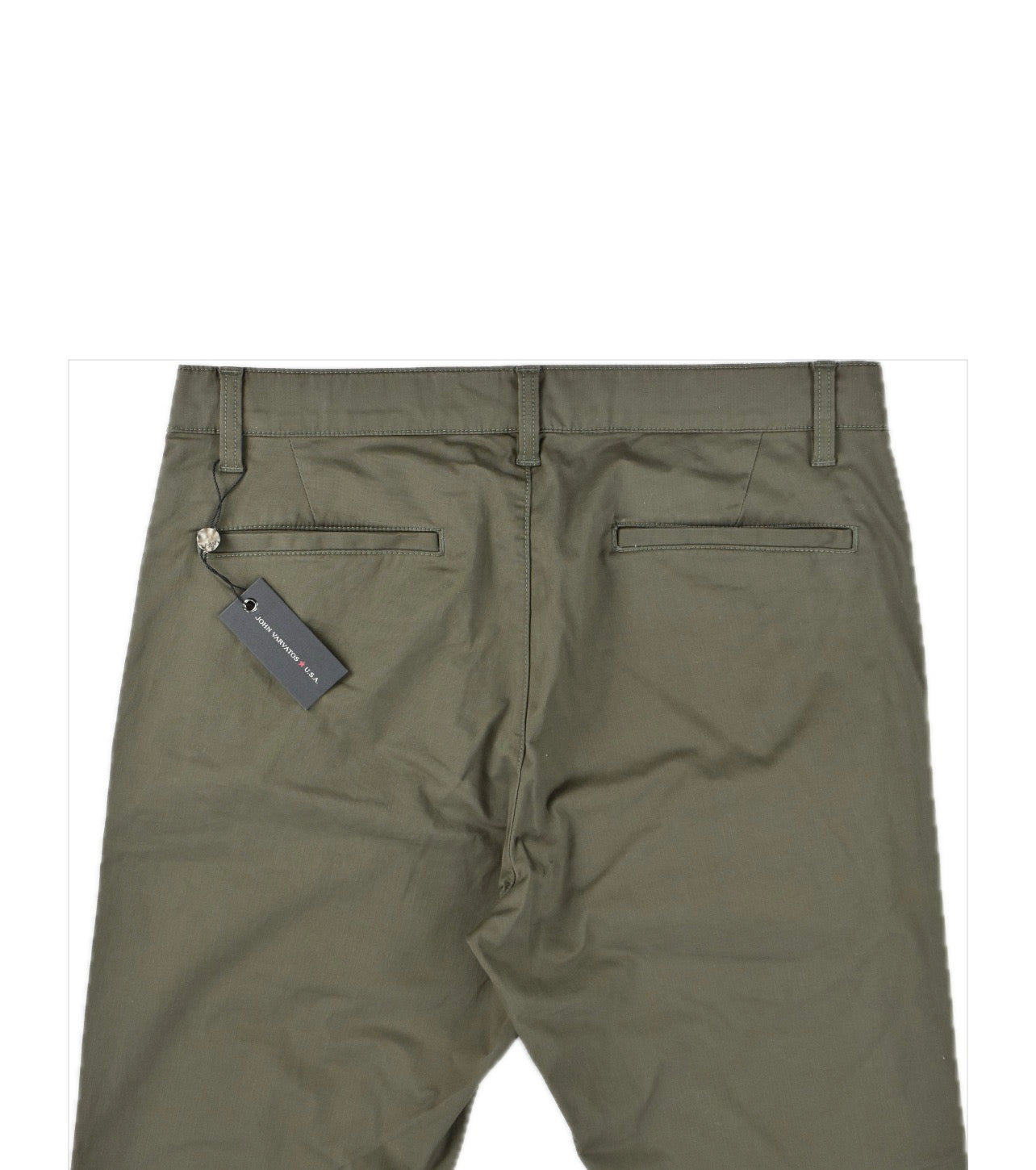 John Varvatos LENNY SKINNY CHINO Olive Pants $168  P953V1B  -BFME