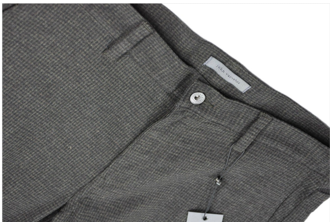 John Varvatos Men's Fleece Brown Black Check Pants 33 X 33 $498 P293Y4 - EAFC