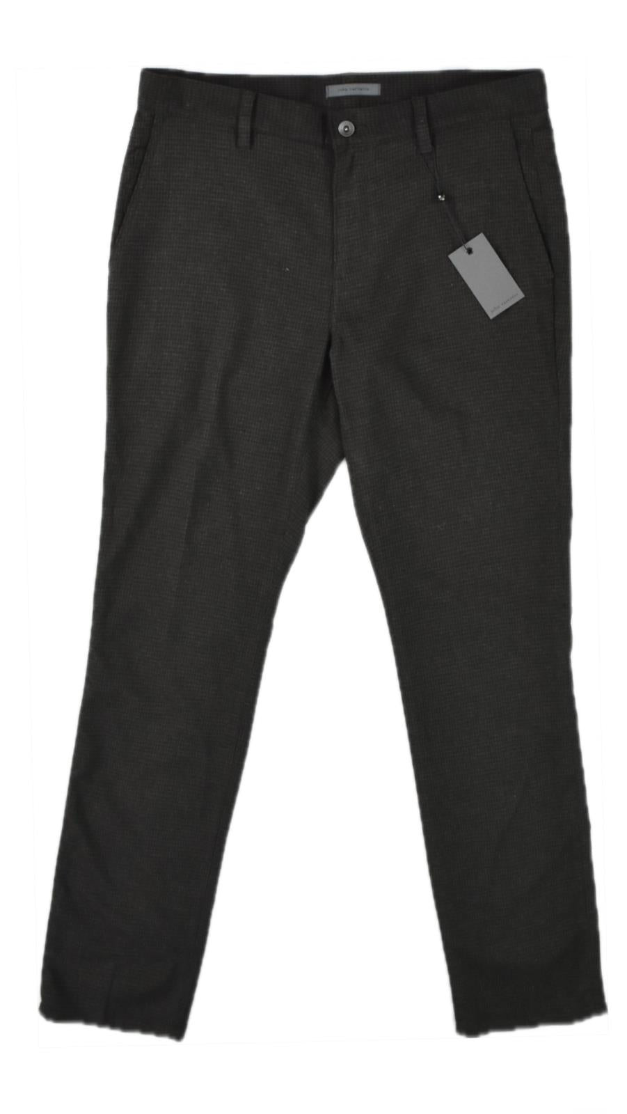 John Varvatos Men's Fleece Brown Black Check Pants 33 X 33 $498 P293Y4 - EAFC