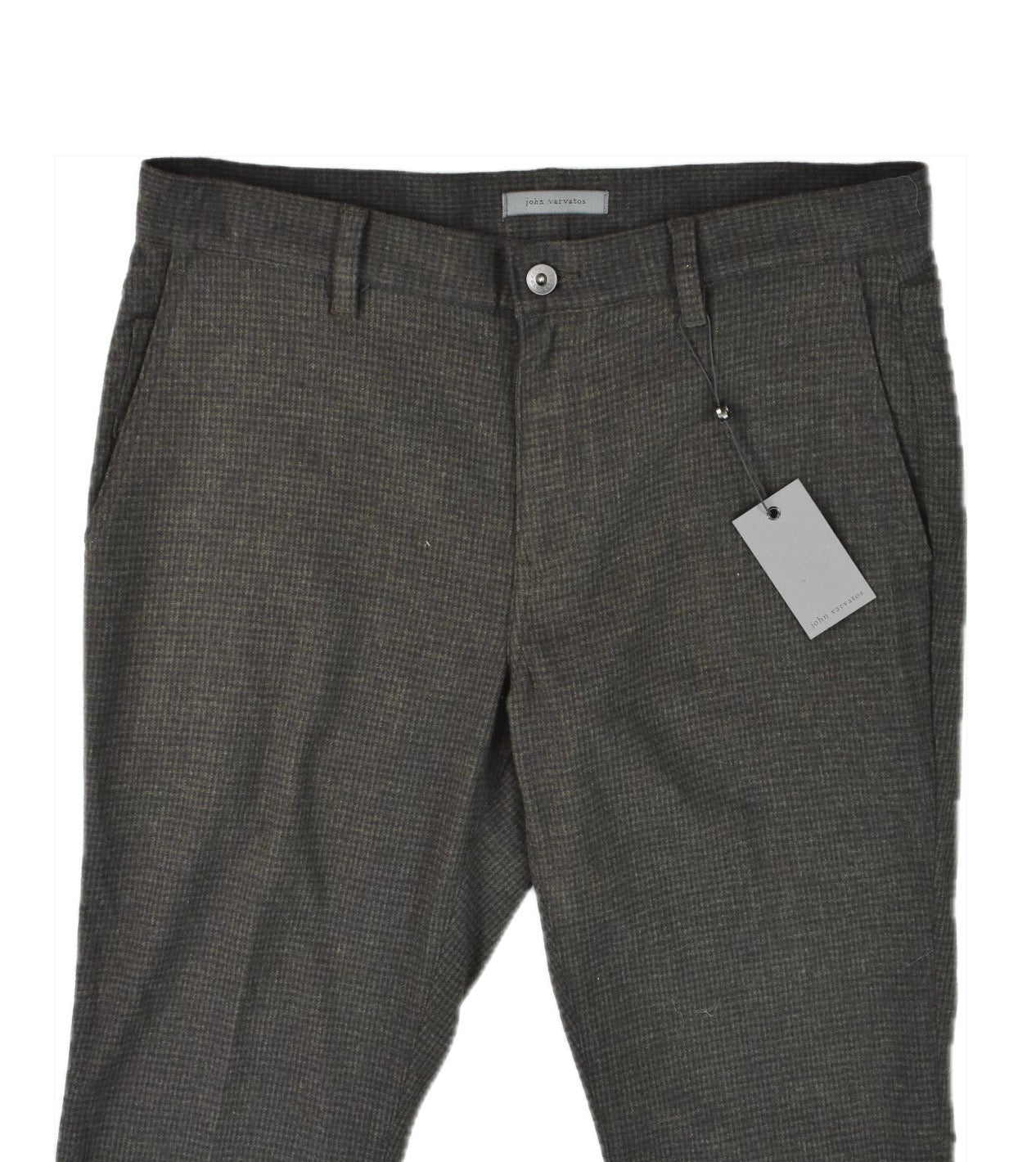 John Varvatos Men's Fleece Brown Black Check Pants 32 X 33 $498 P293Y4 - EAFC