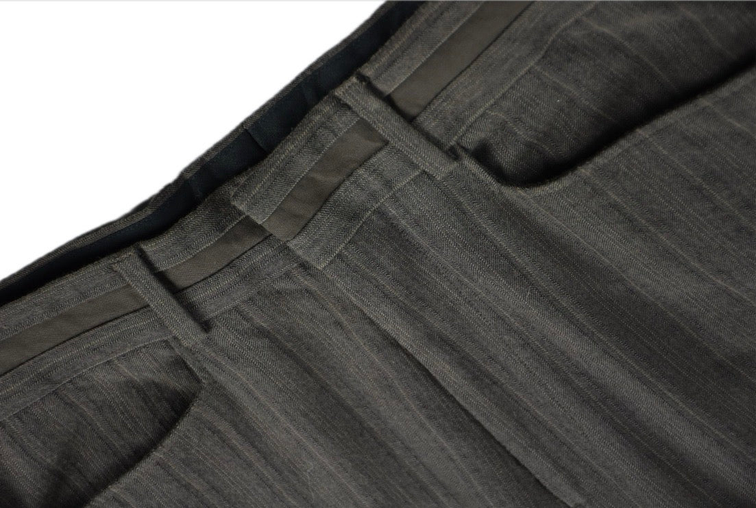 John Varvatos Men's Wide Leg Brown Textured Stripe Pants 32 X 33 NEW