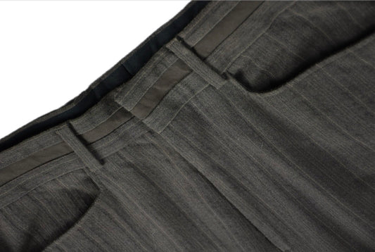 John Varvatos Men's Wide Leg Brown Textured Stripe Pants 32 X 33 NEW