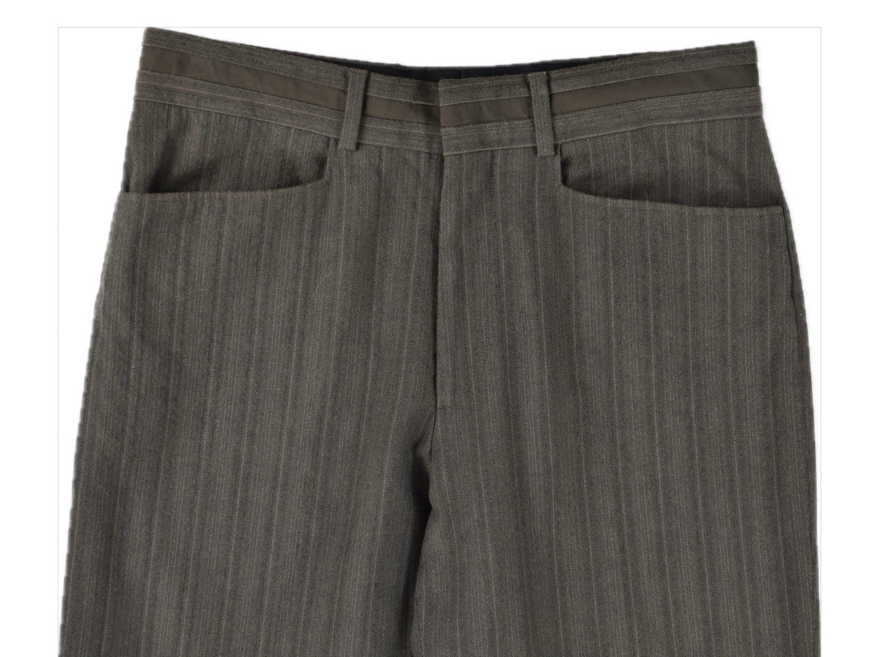 John Varvatos Men's Wide Leg Brown Textured Stripe Pants 32 X 33 NEW