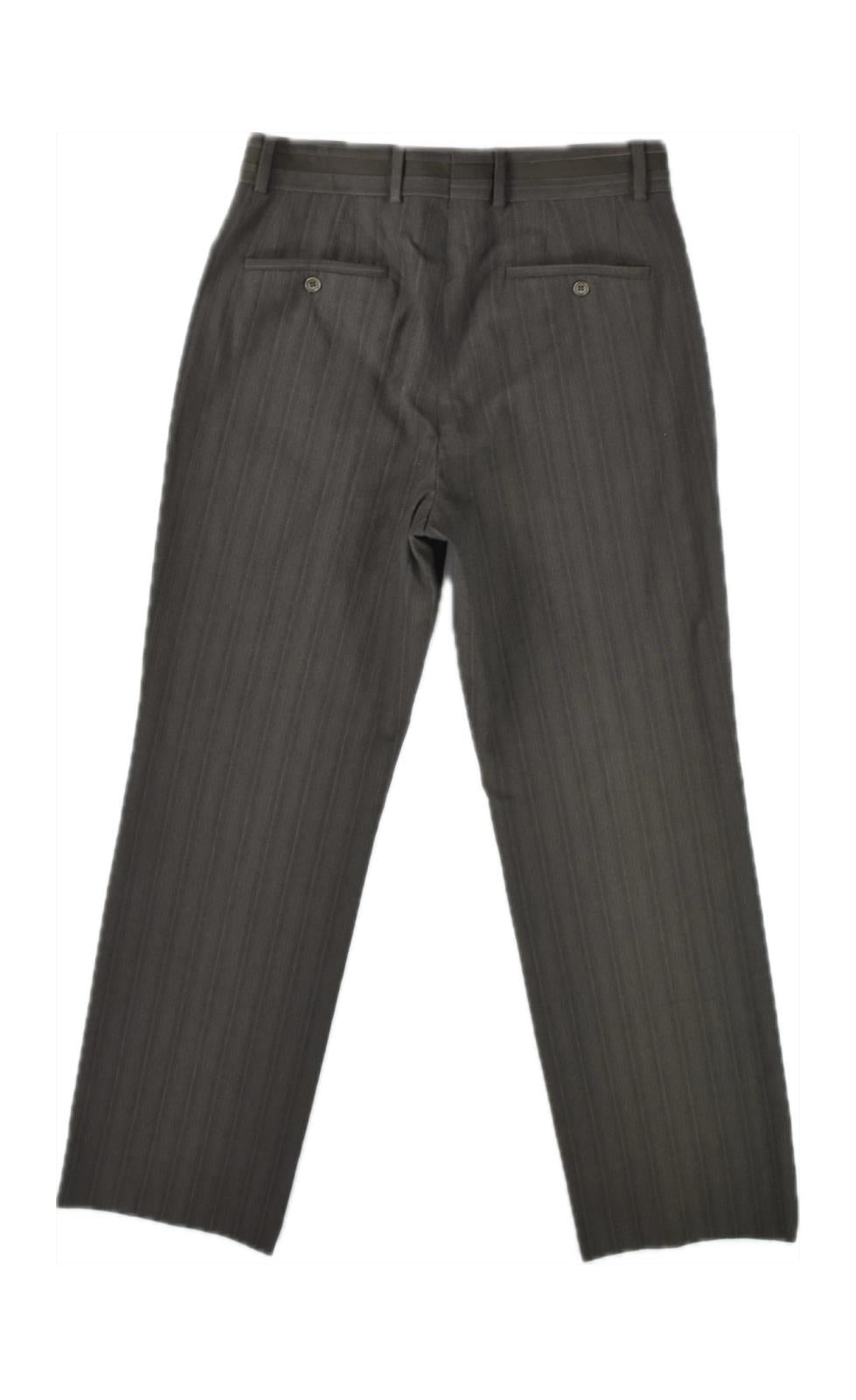 John Varvatos Men's Wide Leg Brown Textured Stripe Pants 32 X 33 NEW