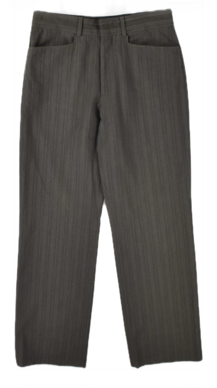 John Varvatos Men's Wide Leg Brown Textured Stripe Pants 32 X 33 NEW