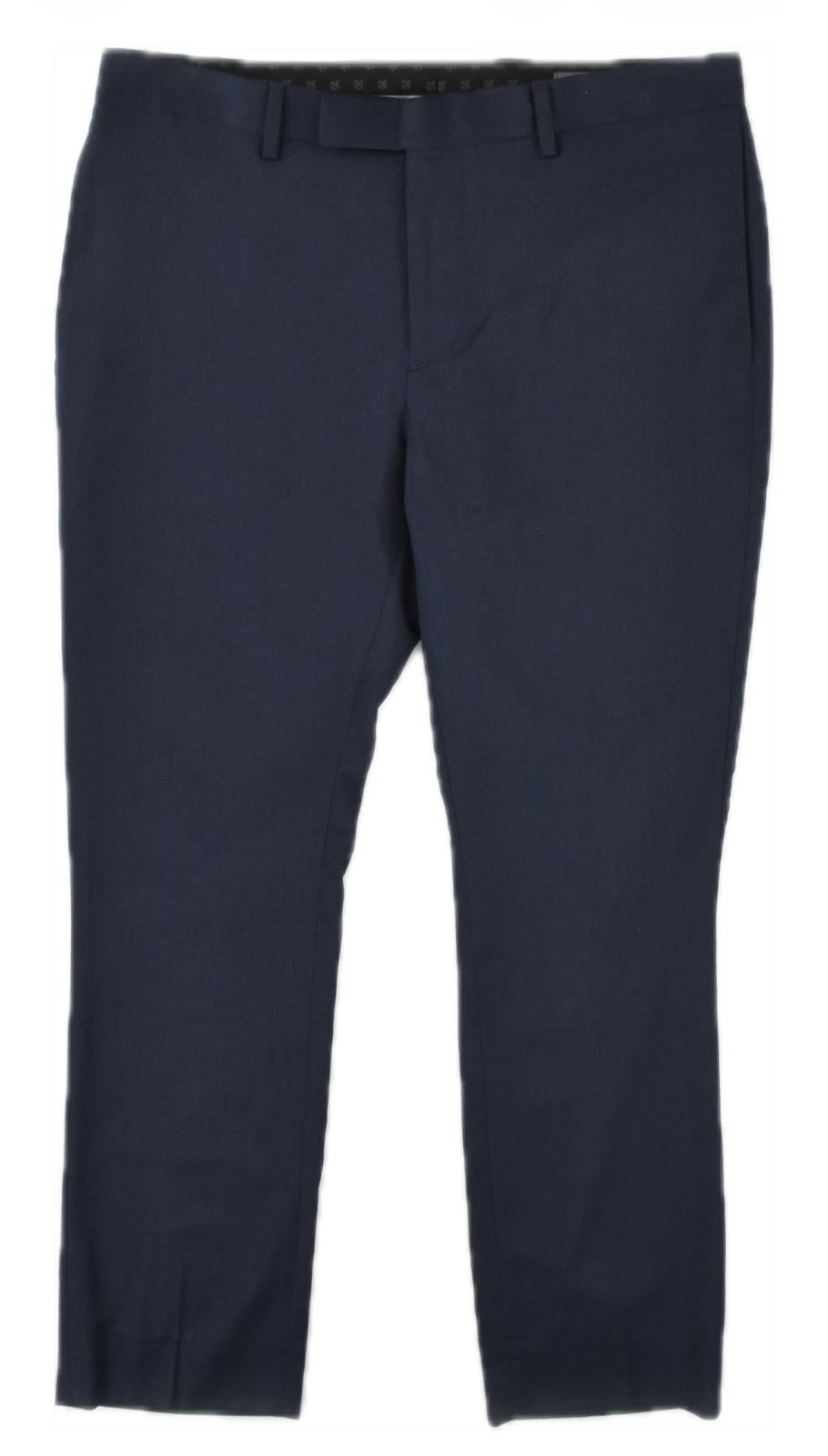 John Varvatos Men's Navy Fleece Wool Blend Pants 32 X 29  New  $498  JVD417 AWZA