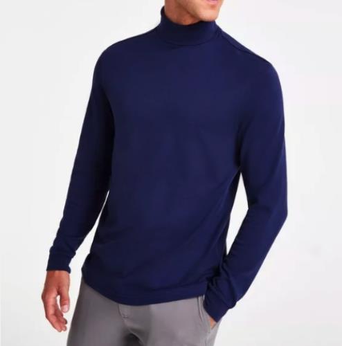 Club Room Mens Solid Navy Turtleneck Shirt S $35  100105714MN
