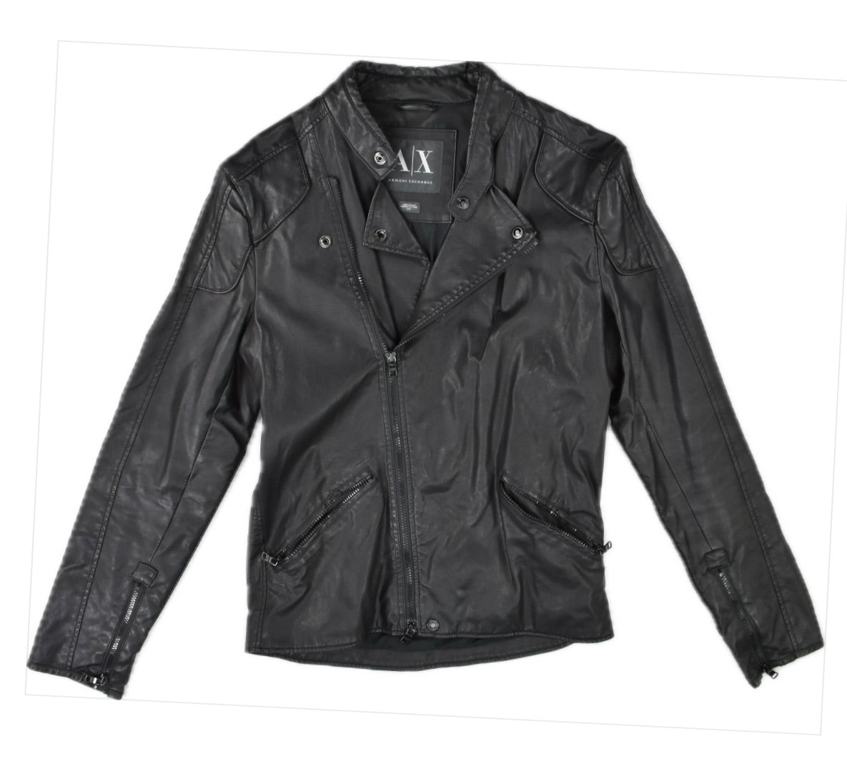 Armani Exchange (A|X) men's black biker MOTO jacket M