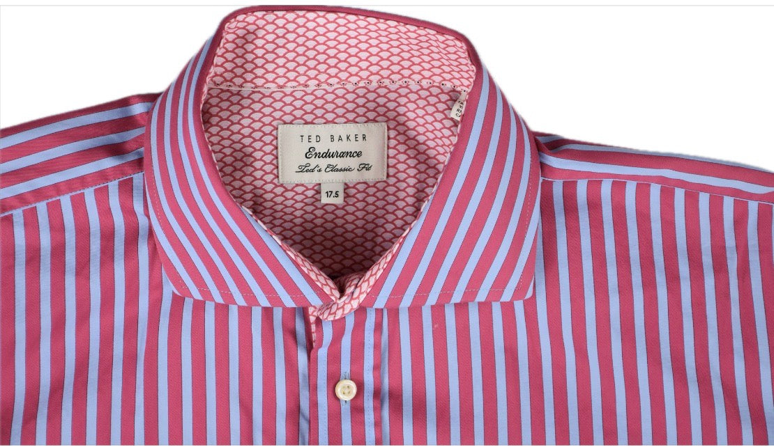 Ted Baker Endurance Teds Classic Fit French Cuff Shirt Size 17.5    $165
