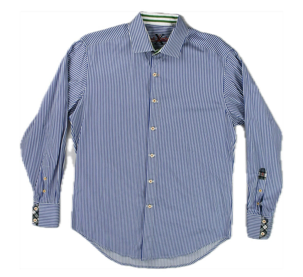 Robert Graham Men's Blue White Stripe Shirt Size M MINT