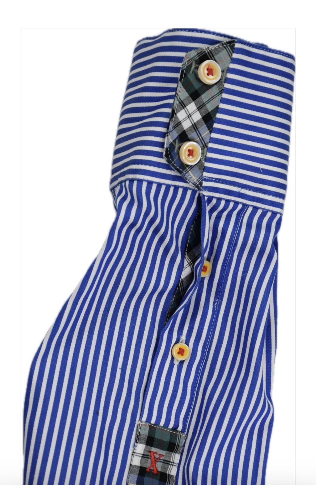 Robert Graham Men's Blue White Stripe Shirt Size M MINT