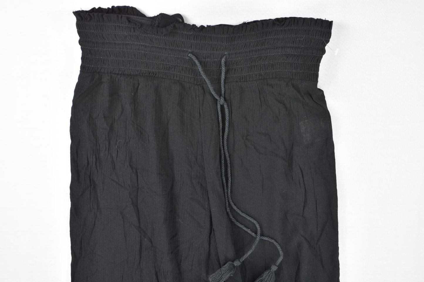 INC International Concepts Womens Black Sheer Drawstring Waist Pants PS NEW