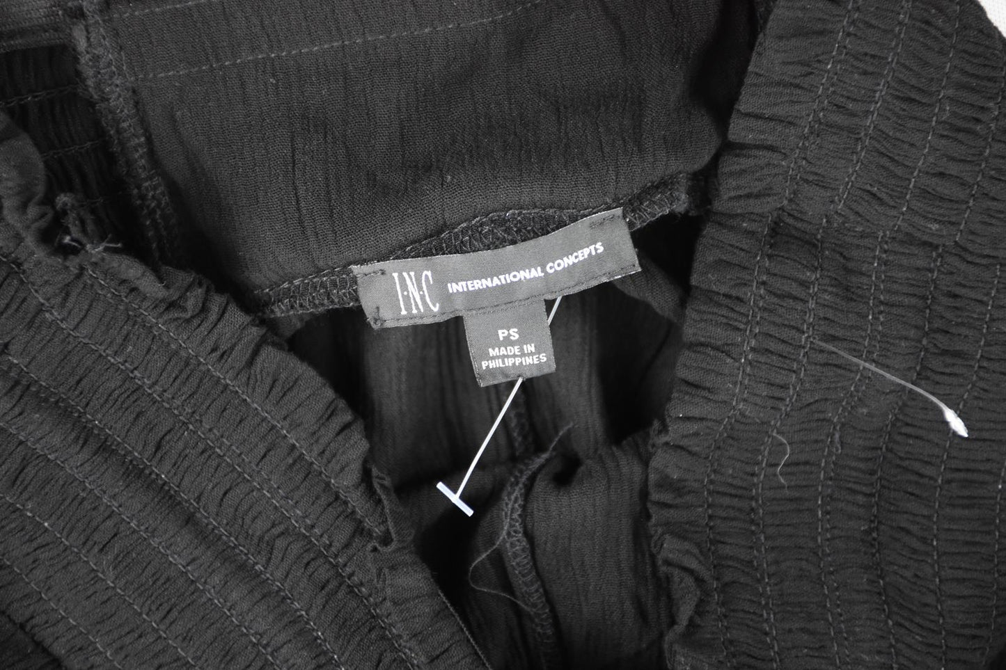 INC International Concepts Womens Black Sheer Drawstring Waist Pants PS NEW