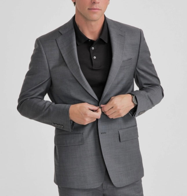 Calvin Klein Mens Wool Blend Gray Slim Suit Jacket Blazer 40 S $450 MXLL17EZ0031