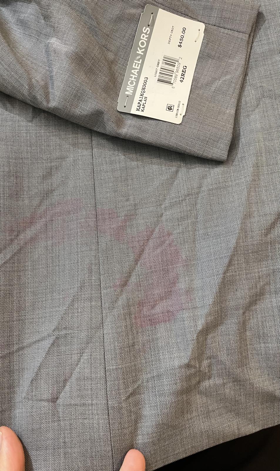 Michael Kors Men Classic fit Suit Jacket Blazer 42 R Imperfect $450 KAPA1KQX0003