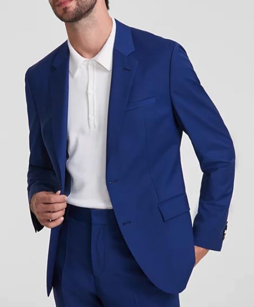 HUGO BOSS Men's Karl232X Blue Modern Fit Suit Jacket Sport Coat 44 L New