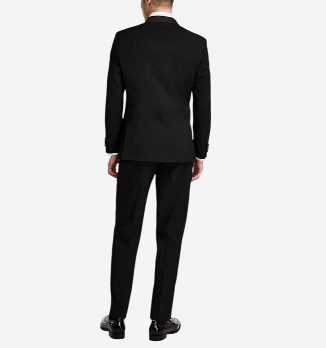 Nautica Mens Modern fit Black Stretch Tuxedo 2-PCS Suit 42 R   38 X 31 NAS5T00