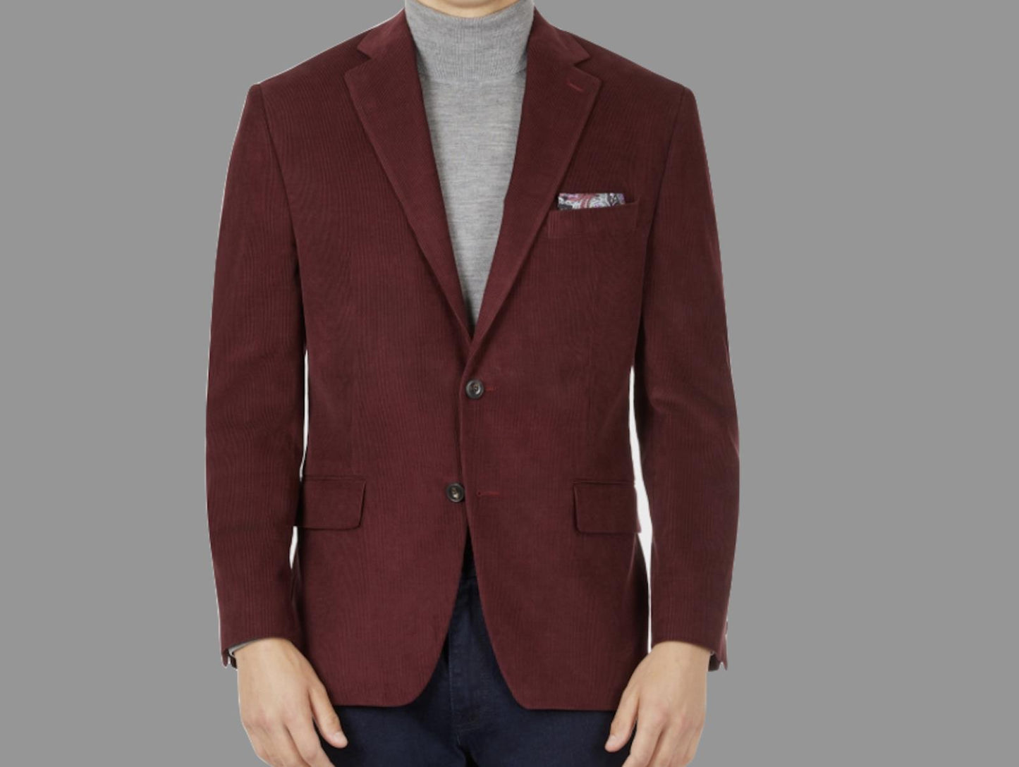 Michael Kors Mens Classic fit Burgundy Corduroy Sport Coat 40 L  KDLL1K6Y0141