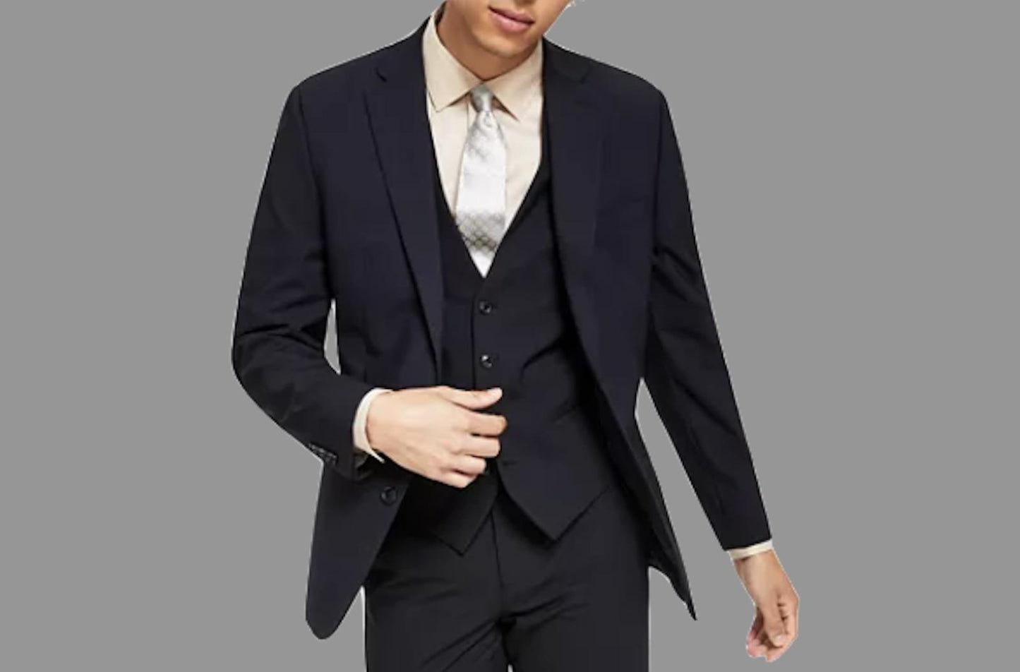 Bar III Men Slim Suit Jacket Black Wool Blend Blazer 38 R NEW $425 THT01CYZ0002