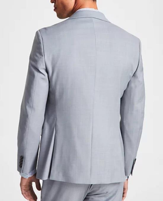 BAR III Men's Wool Blend Light Gray Slim 2 Piece Jacket Pant Suit 36 S NEW