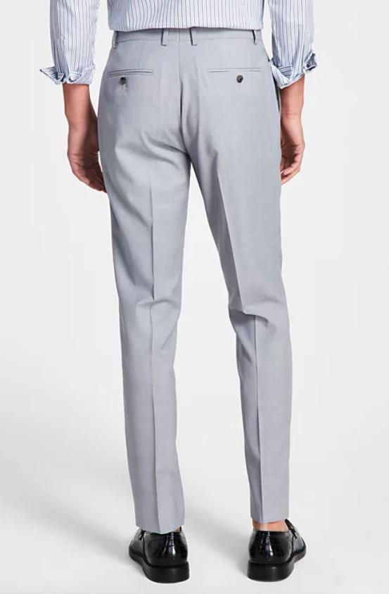 BAR III Men's Wool Blend Light Gray Slim 2 Piece Jacket Pant Suit 36 S NEW