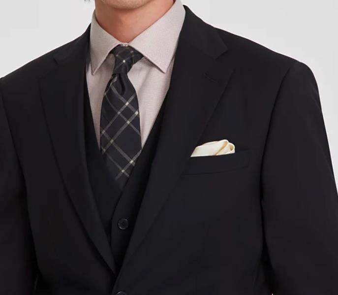 Calvin Klein Mens Slim Wool Blend Black Solid Suit Jacket 36 R $450