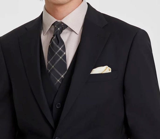 Calvin Klein Mens Slim Wool Blend Black Solid Suit Jacket 36 R $450