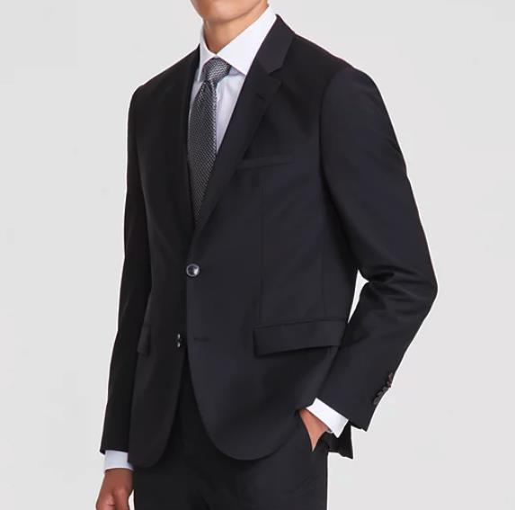 Hugo Boss Solid Black Modern Fit Wool Blend Suit Jacket 42 R $595  Karl-Tom244X