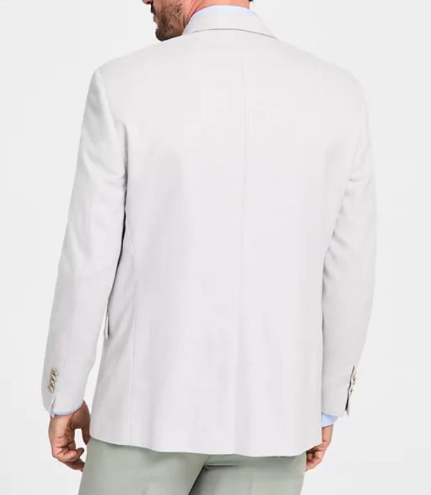 Michael Kors Men's Silver Classic-Fit Herringbone Sport Coat 42 S KTNN1K2Y1306