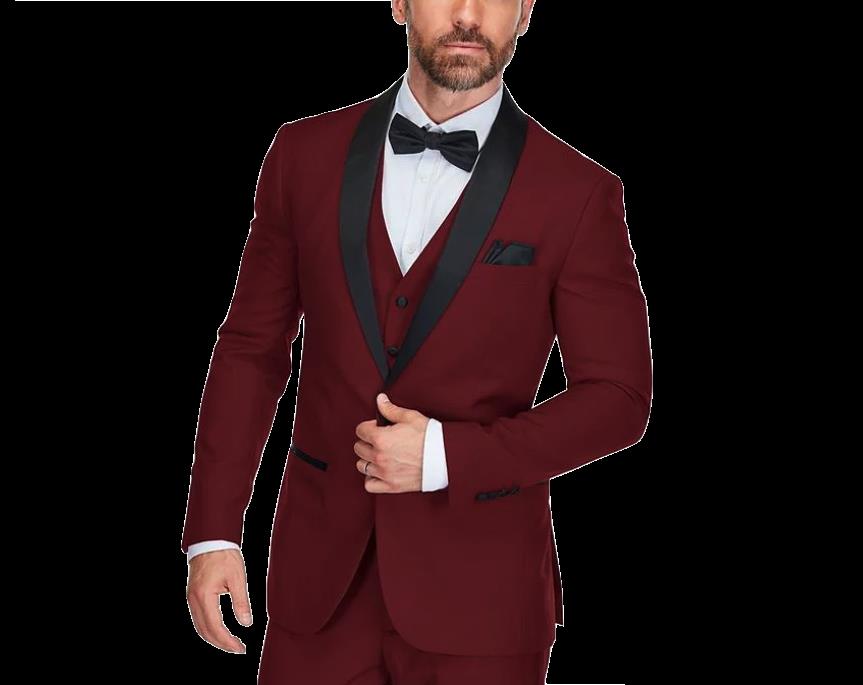 Gino Vitale Men's 3-Piece Slim Fit Shawl Lapel Tuxedo Suit 42 S NEW $350  TX3009