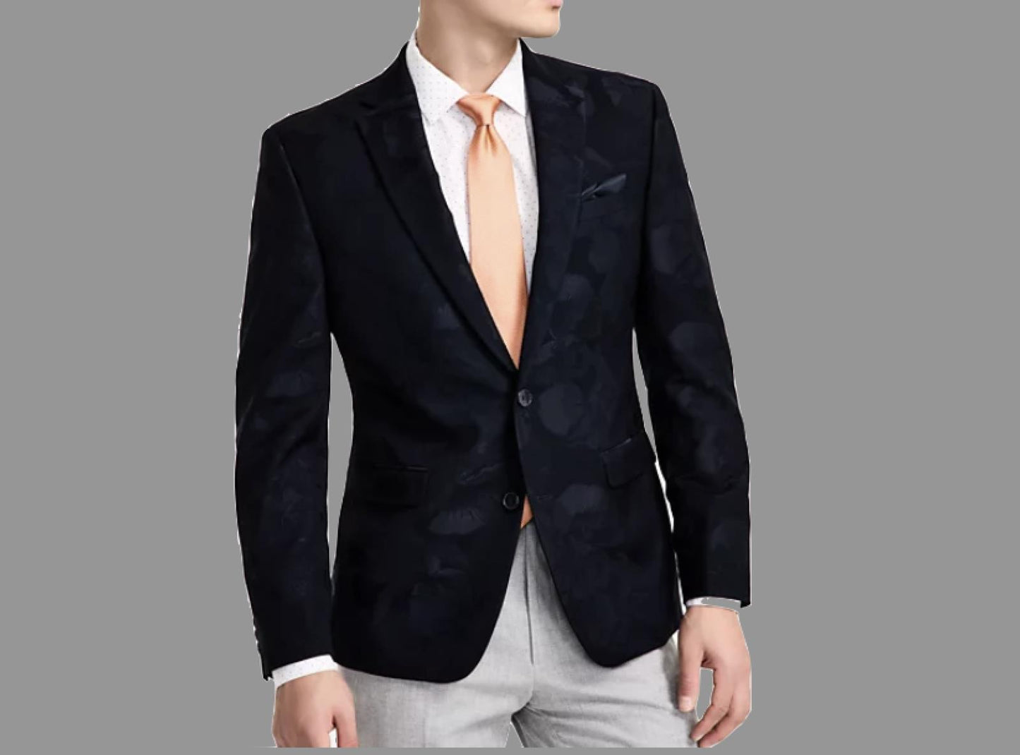 Bar III Men's Slim Jacquard Floral Evening Smoking Tux Jacket  40 S TTAY1CQB0000